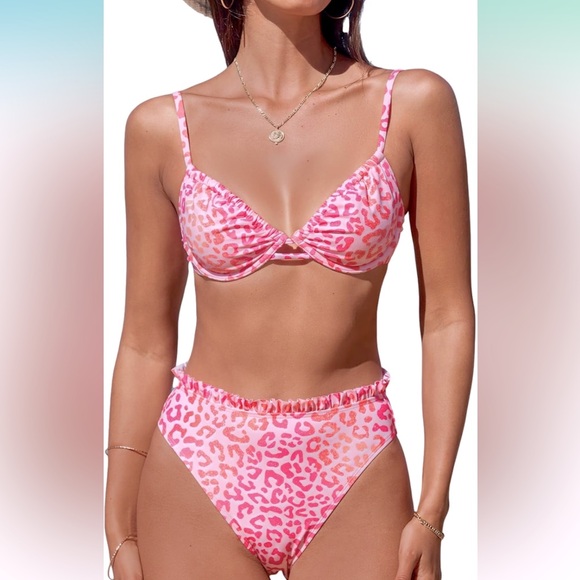 Cupshe Other - NWT CUPSHE Bikini High Waisted Push Up Cheeky Drawstring Bikini, Sz Medium